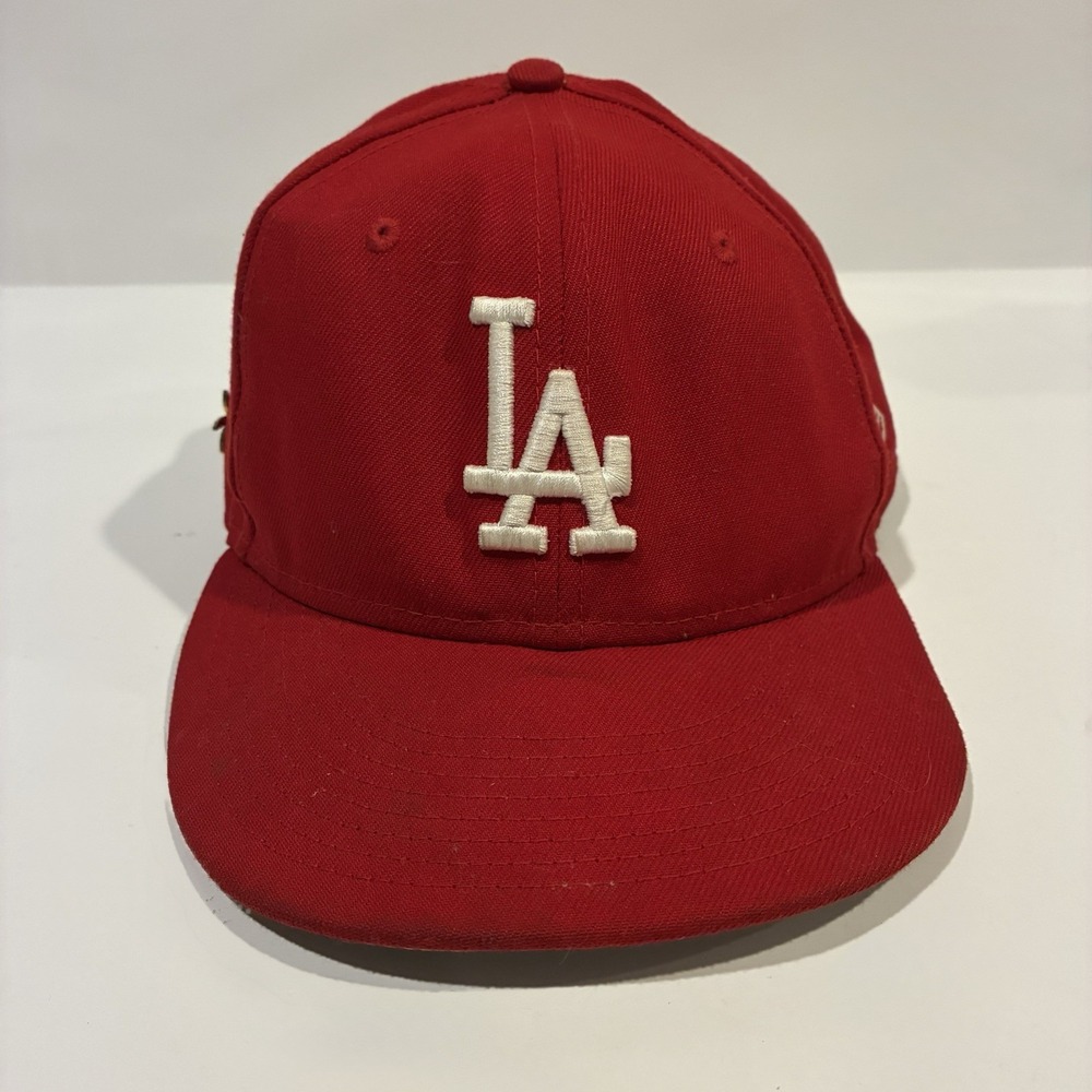New Era 59FIFTY LA Dodgers Palm Trees Fitted Hat Red Size 7 1/4 MLB
